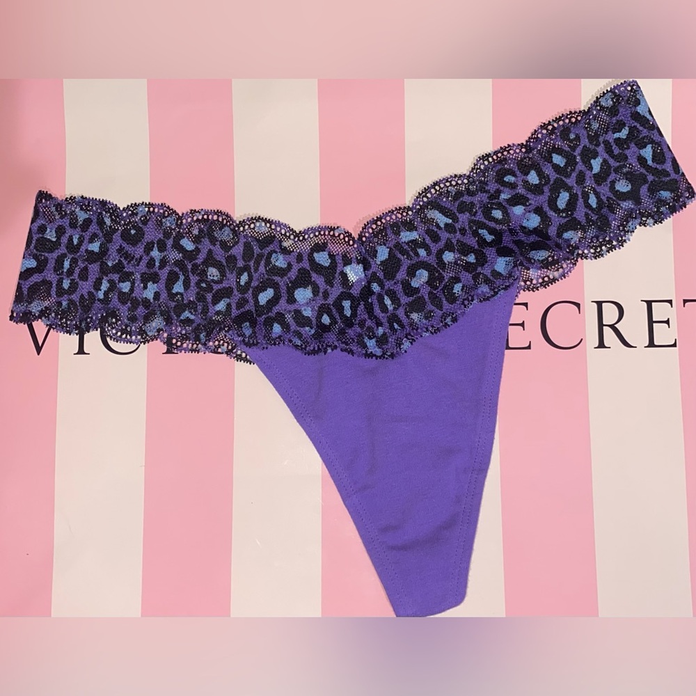 Victoria’s Secret PINK panties Floral Lace Thong VS PINK lace panties leopard